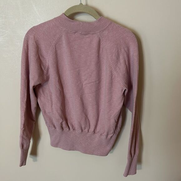 MADEWELL Mock Neck Raglan Sleeve Sweatshirt In Wisteria Dove XS - Picture 6 of 8